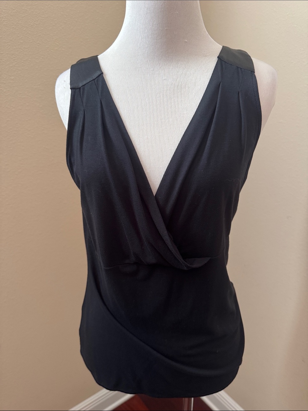 Black Wrap Front Sleeveless Top Like New